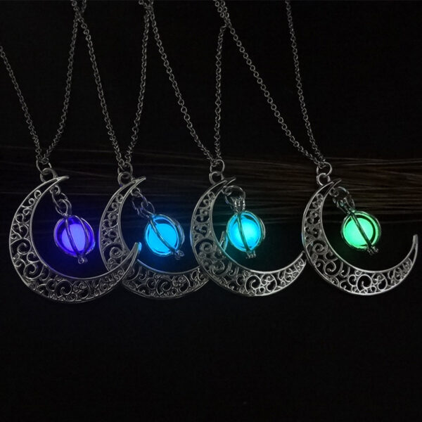 oly-fbd4335e555e6f7fd7ddc630646e9b78 Wholesale Cross-Border Popular Luminous Moon Pumpkin Creative Necklace Halloween Amazon Women's Necklace Alloy Clavicle Chain