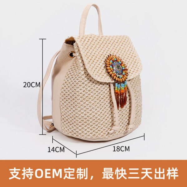 Wholesale Vintage straw backpack