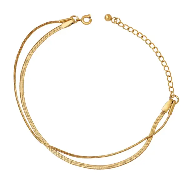 oly-fbd6257bd084bd672fc197fbb5a3a965 Wholesale PVD Coated Real Gold Plated 18K Gold Geometric 304 Stainless Steel Simple Style Waterproof Non Tarnish 304 Stainless Steel Bracelets