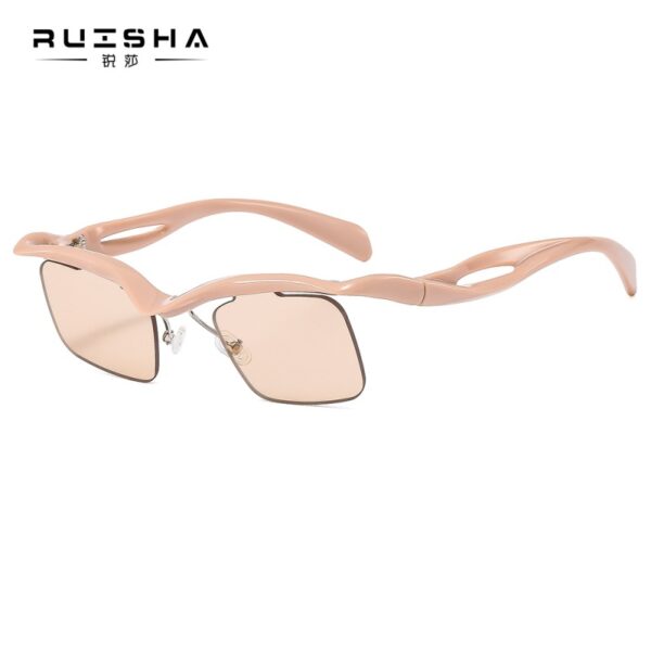 Wholesale cross-glasses sunglasses women's box sunglasses men's high-end sense special-shaped half-frame eyebrows personalized sunglasses