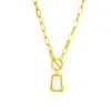 PVD Coated 18K Gold Plated Square 304 Stainless Steel Korean Style Waterproof Non Tarnish 304 Stainless Steel Necklace