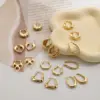 Wholesale 1 Pair Retro Lady U Shape Heart Shape Twist Plating Copper 18k Gold Plated Earrings