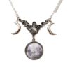 Wholesale Cross-border Foreign Trade Fashion Triple Moon Goddess Crescent Crystal Glass Pendant Necklace Handmade Ladies Jewelry Gifts