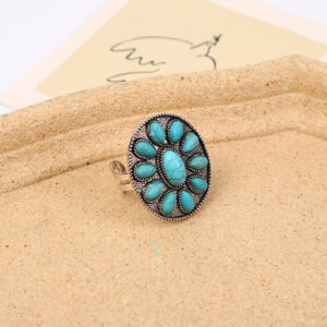 Wholesale Bohemian vintage personalized turquoise ring fashion ladies jewelry ring jewelry