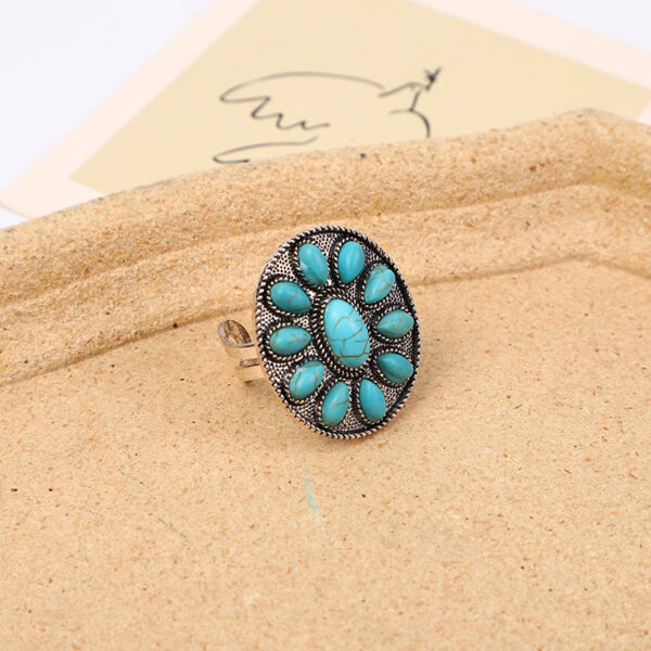 Wholesale Bohemian vintage personalized turquoise ring fashion ladies jewelry ring jewelry