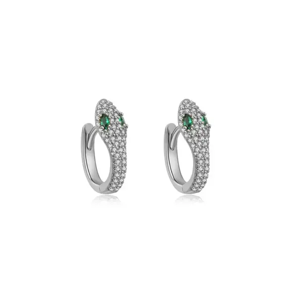 Wholesale Fashion Snake Copper Plating Zircon Earrings 1 Pair