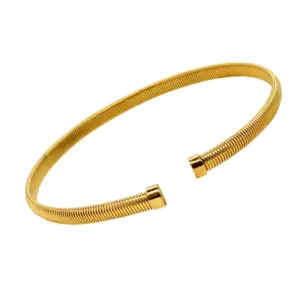 Ck666 Open-End Polished Gold Collar 8mm