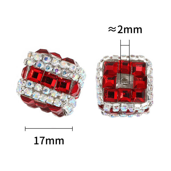Wholesale Colorful square rhinestone chain beads