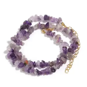 Amethyst / 43cm Long Tail Chain 5cm
