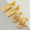 1 Pair Simple Style Commute U Shape Rectangle Polishing Plating Stainless Steel Titanium Steel 18K Gold Plated Drop Earrings