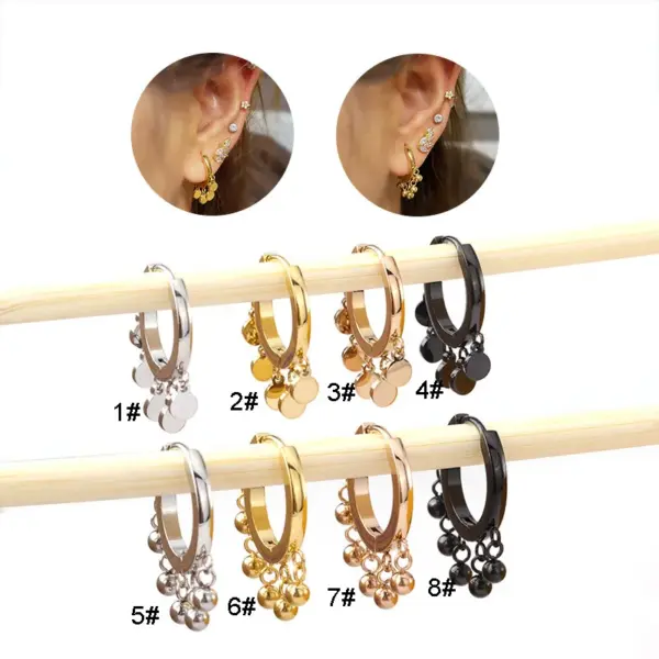 316L Stainless Steel No Inlaid Ear Cartilage Rings & Studs Geometric Waterproof Non Tarnish Surgical Steel Women'S