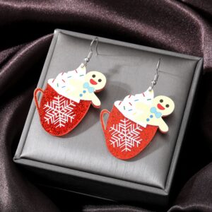 Red snowflake Cup (silver hook)