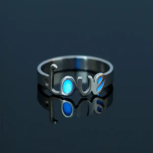 Wholesale Jewelry Sweet Heart Shape Butterfly 201 Stainless Steel Zircon Luminous Inlay Stainless Steel Rings