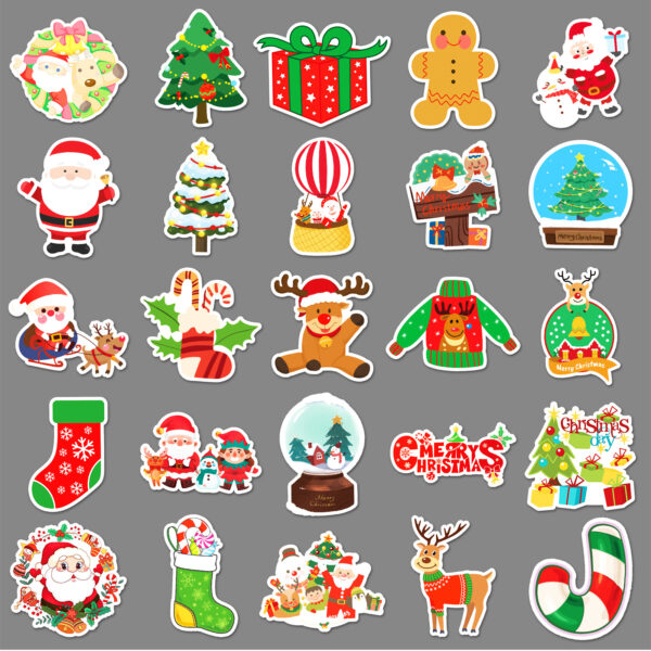 Wholesale 50pcs/pack Christmas graffiti personality cartoon holiday sticker waterproof
