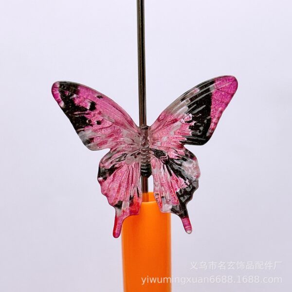 Wholesale 3. Printed Simulation Butterfly Vertical Hole Loose Beads