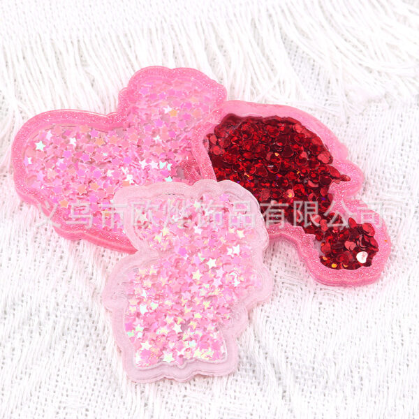 Wholesale New glittery star cartoon strawberry girl bag accessory acrylic pin cute DIY patch