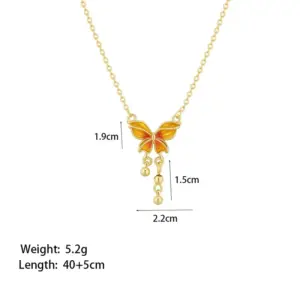 [8074] Dream Butterfly Necklace [Gold]