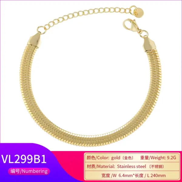 Wholesale PVD Coated Geometric Stainless Steel Elegant Waterproof Non Tarnish Bracelets