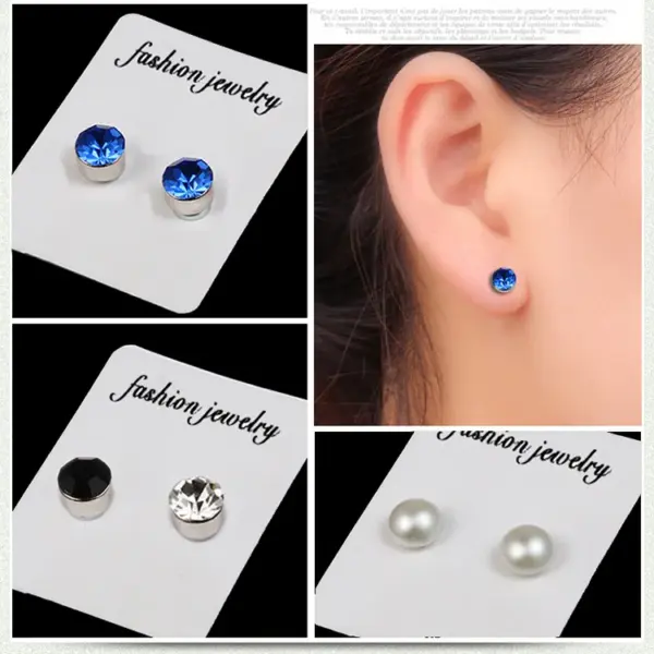 Simple Style Geometric Diamond Stainless Steel No Inlaid Earrings Ear Studs