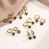 Wholesale Fashion Heart Plating Copper Zircon Copper Earrings