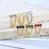 Wholesale Fashion Geometric Copper Artificial Gemstones Earrings Ear Studs