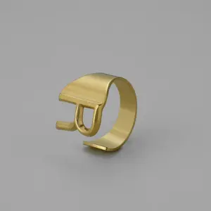 Gold R Open Ring J382-18 / Adjustable Opening