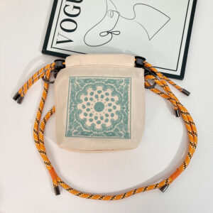 Beige Cashew Flower Crossbody Bag