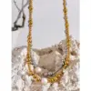 Wholesale Ion Plating (IP) Round 302 Stainless Steel 304 Stainless Steel Imitation Pearl Casual Elegant Simple Style Waterproof Non Tarnish 302 Stainless Steel Necklace