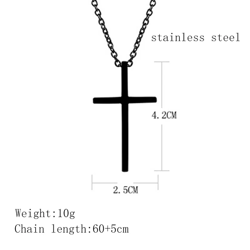 Wholesale PVD Coated Real Gold Plated 18K Gold Cross 304 Stainless Steel Simple Style Waterproof Non Tarnish 304 Stainless Steel Pendant Necklace