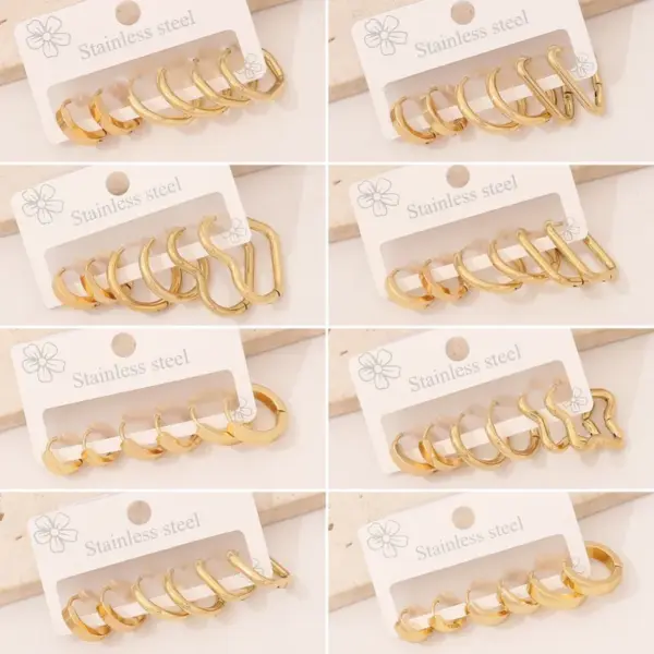 Wholesale PVD Coated 18K Gold Real Gold Plated Star Heart Shape 304 Stainless Steel Elegant Glam Waterproof Non Tarnish Earrings