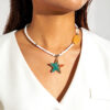 Wholesale Starfish Pendant Necklace Beach Style Chain Jewelry
