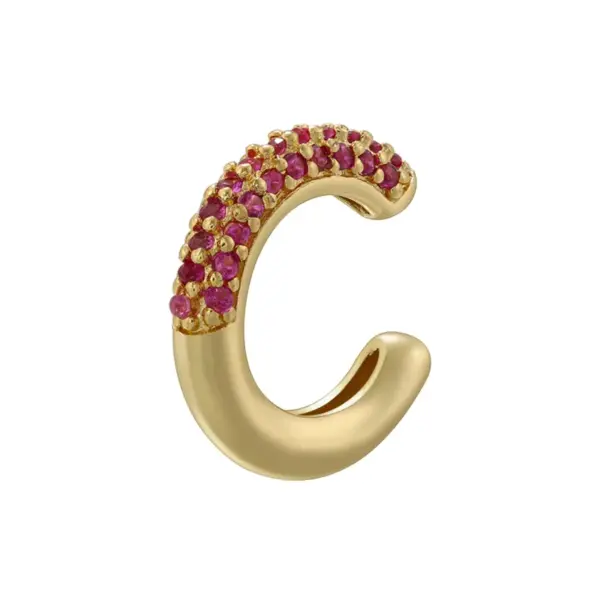 Wholesale 1 Pair Elegant Luxurious Shiny C Shape Plating Inlay Copper Zircon 18k Gold Plated Ear Cuffs