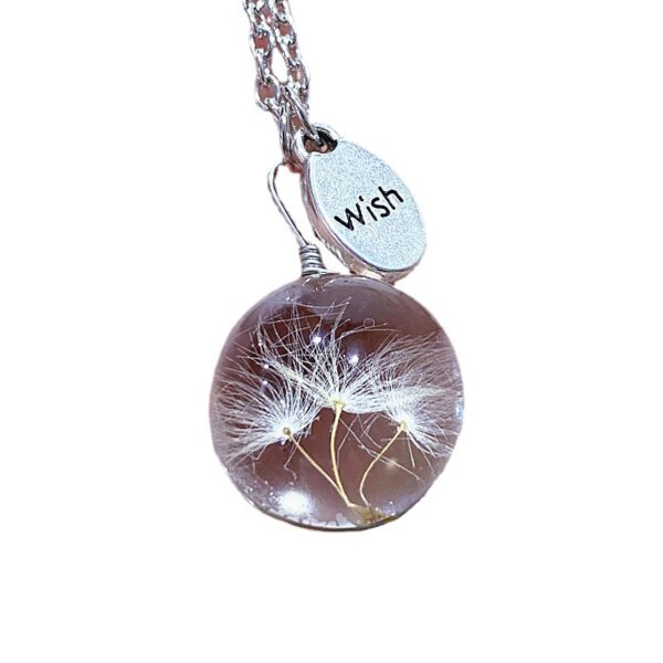 Wholesale Cross-border foreign trade real dandelion seed wishing bottle beauty handmade lucky flower glass necklace