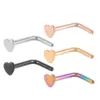 1 Piece Nose Rings & Studs Simple Style Heart Shape 304 Stainless Steel Plating 18K Gold Plated Nose Pin