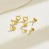 1 Set Casual Sweet Commute Heart Shape 201 Stainless Steel 18K Gold Plated Ear Studs