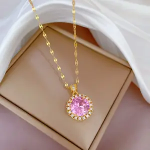 E513 Powder Titanium Steel Chain Copper Pendant
