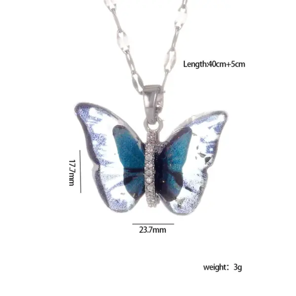 Wholesale Jewelry Princess Glam Lady Butterfly 304 Stainless Steel Copper Coffee Bean Chain Pendant Necklace