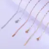 Wholesale PVD Coated 18K Gold Real Gold Plated Customization Laser Engraving Solid Color Stainless Steel Simple Style Waterproof Non Tarnish Stainless Steel Necklace