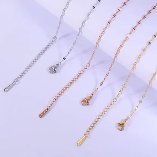 Wholesale PVD Coated 18K Gold Real Gold Plated Customization Laser Engraving Solid Color Stainless Steel Simple Style Waterproof Non Tarnish Stainless Steel Necklace