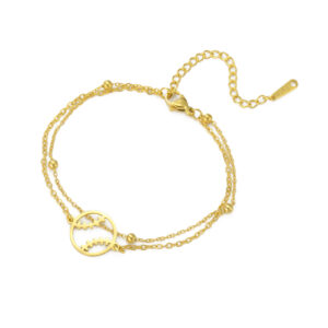 Golden baseball double layer chain