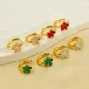 Wholesale PVD Coated 18K Gold Plated Flower 304 Stainless Steel Elegant Retro Waterproof Non Tarnish Earrings