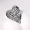 Wholesale Trendy Gold-Plated Stainless Steel Heart Ring Fashionable Luxury Titanium Steel Jewelry Sweet Casual Party All Seasons Women