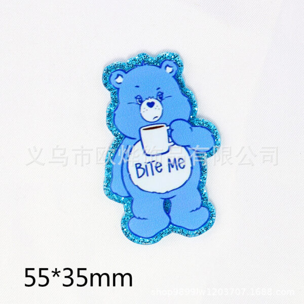 Wholesale New Cartoon Rainbow Personality Candy Bear Bag Jewelry Acrylic Pin Croud DIY Patch