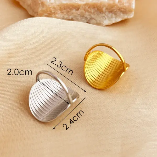 Wholesale PVD Coated Real Gold Plated 18K Gold Sun 304 Stainless Steel Casual Retro Simple Style Waterproof Non Tarnish Open Rings