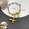 PVD Coated Real Gold Plated 18K Gold Letter Butterfly Lock 304 Stainless Steel Elegant Waterproof Non Tarnish 304 Stainless Steel Bracelets