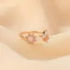 Wholesale Copper Plating Flower Artificial Gemstones Copper Rings