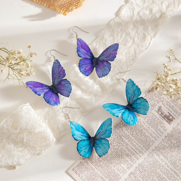 Wholesale Amazon Cross-Border New Small Fresh Multi-Color Butterfly Earrings Sweet Atmosphere Simulated Animal Earrings for Women