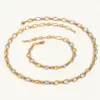 Wholesale 304 Stainless Steel Splicing PVD Coated 18K Real Gold Plated Real Gold Plated Modern Style Classic Style Waterproof Non Tarnish Mixed Metal Bracelets Necklace
