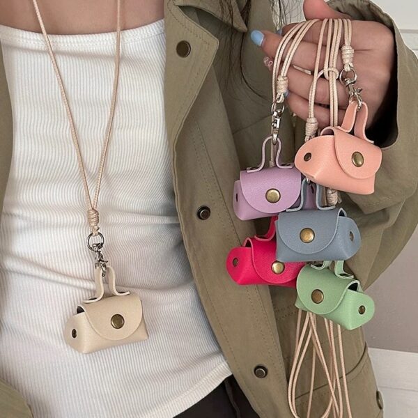 Wholesale Small and Cute Leather Coin Purse Necklace