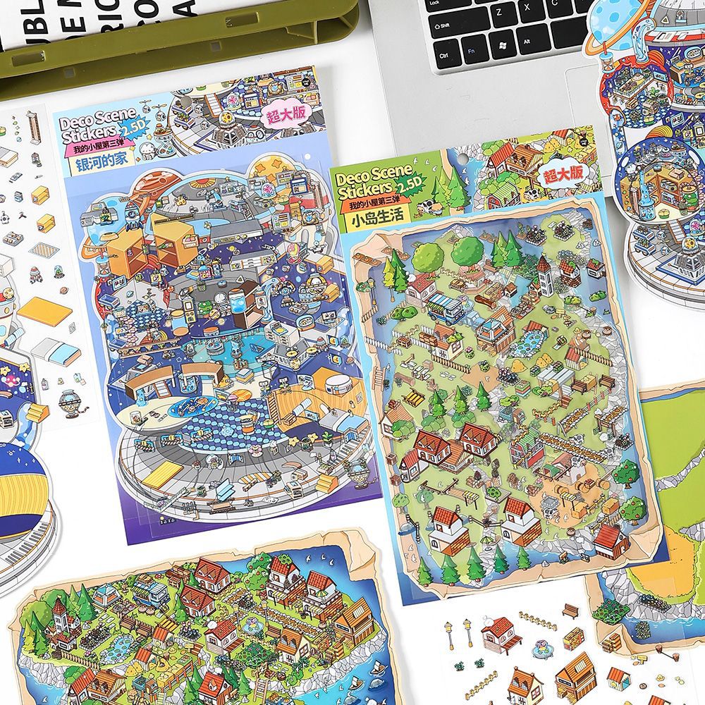 Wholesale Insteel. Me2.5D Ser Size Landscape Sticker My Cabin Third Bomb Cabin Creative Landscape Sticker